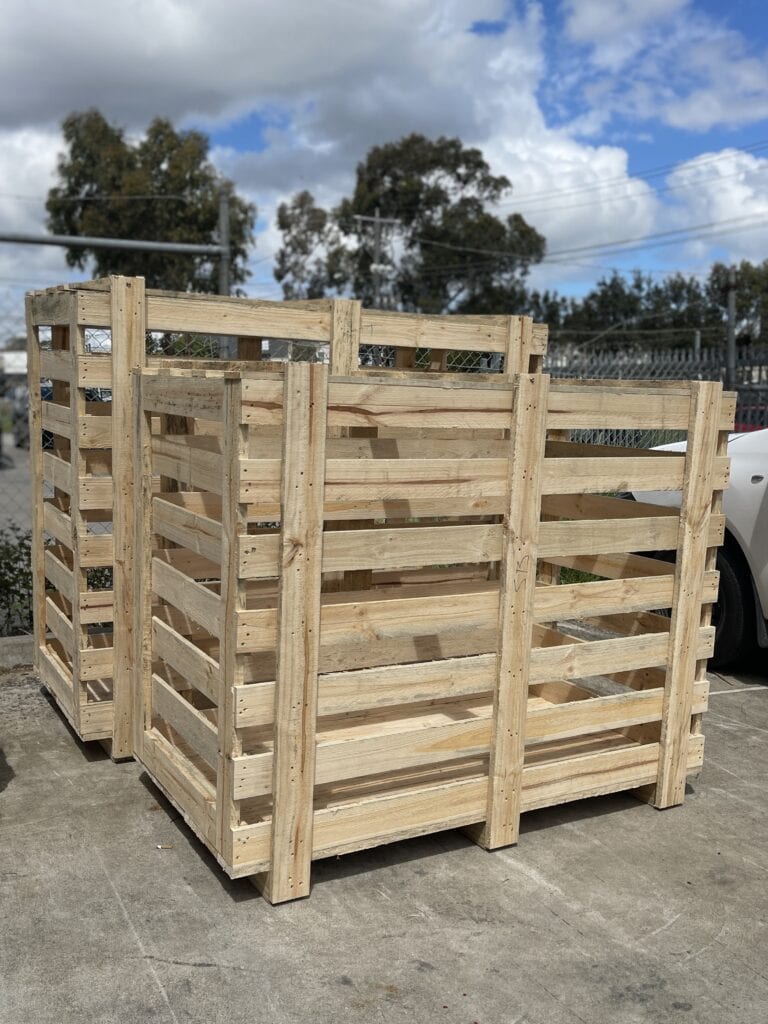 timber crates and Crate n pack Solutions logo in background