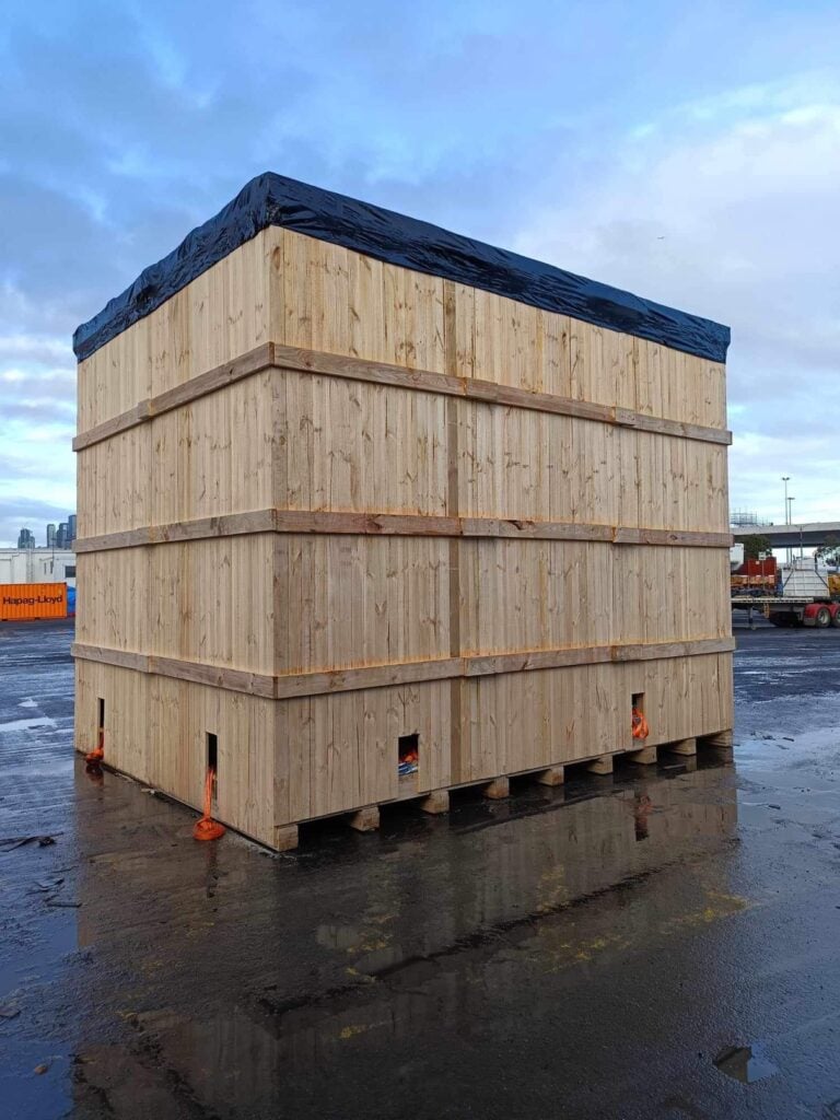 large wooden shipping crate