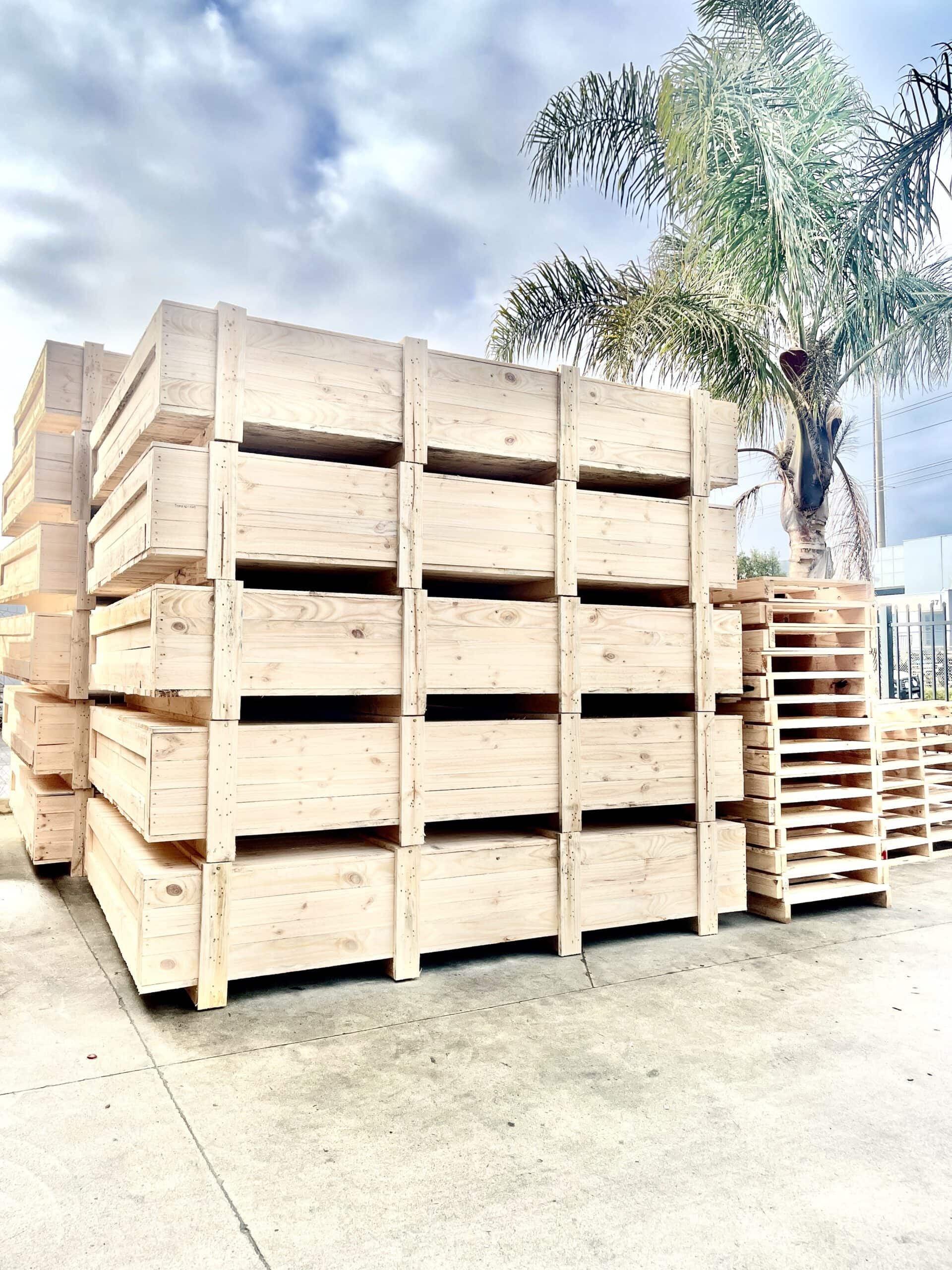 timber cases with image of crate n pack solutions logo in background
