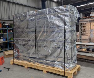 VCI wrapped machine on timber base