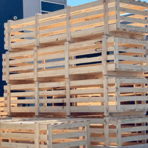 wooden crates stacked