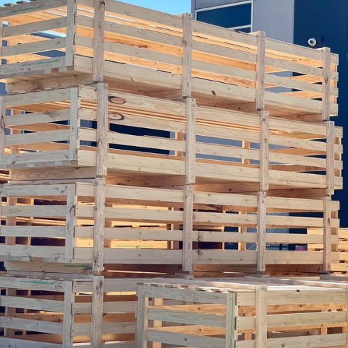 wooden crates stacked