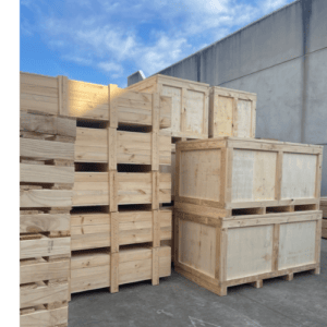 wooden shipping crates staked at melbourne warehouse