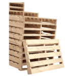 wood pallets stacked