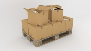 pallet and cardboard boxes