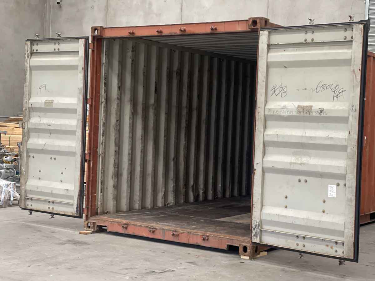 large container with doors opened