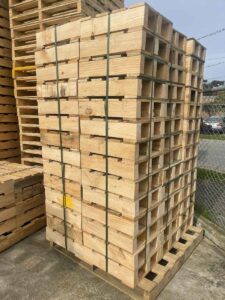 custom wooden pallets stacked on top of eachother