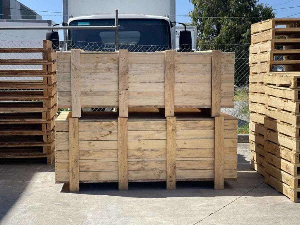 two large wooden crates