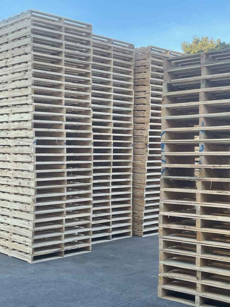 wooden pallets stacked